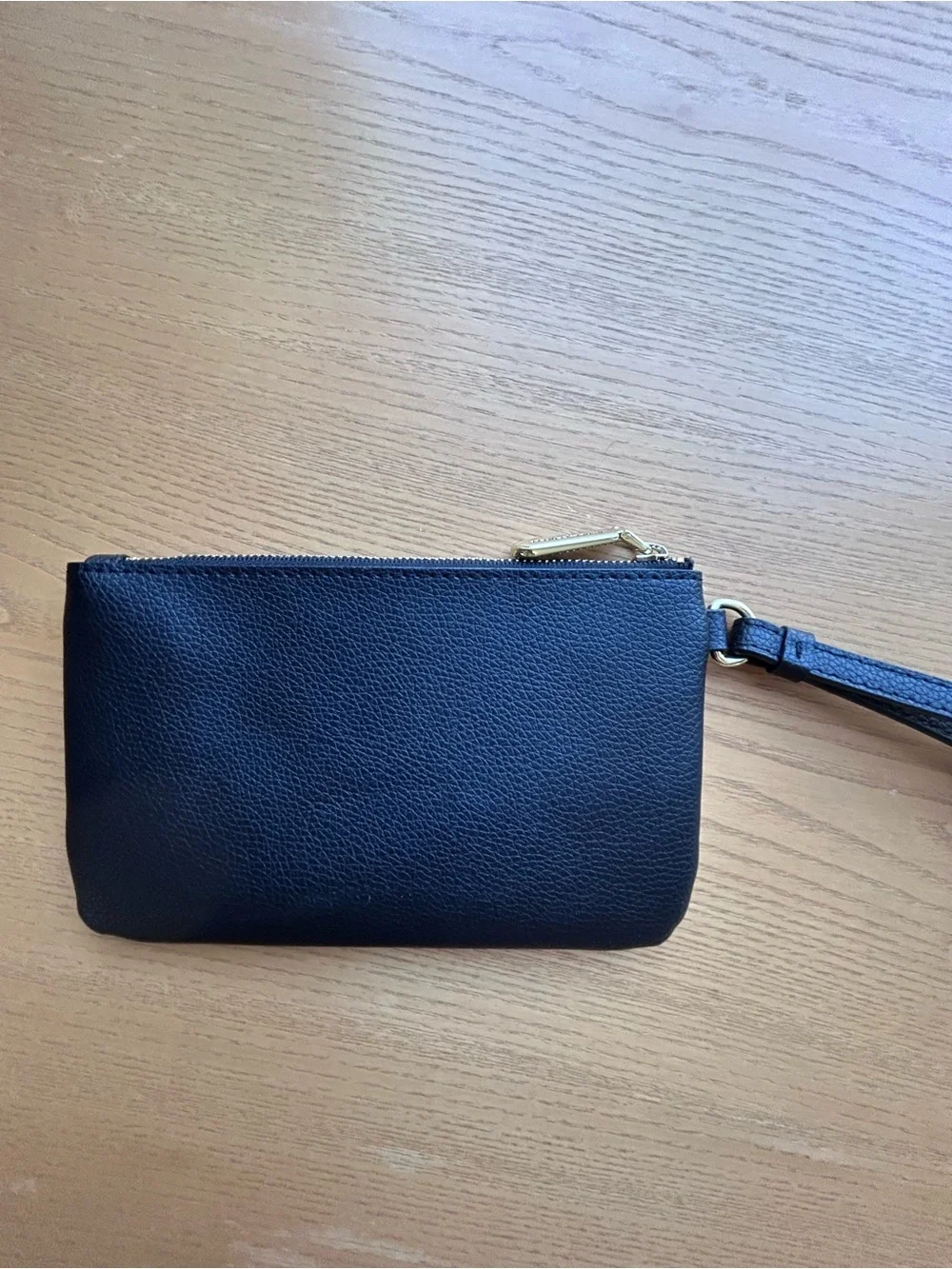 Karl Lagerfeld Black Wristlet Coin Purse with Gold Zip Pull